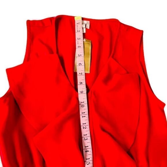 NWT Francesca’s Full Zip Up V Neck Sleeveless Red Dress Size Large - Picture 4 of 8